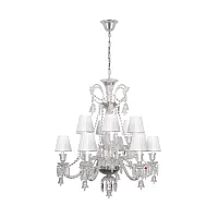 Люстра подвесная Zenith 10210/12 White LOFT IT белая на 12 ламп, основание хром прозрачное в стиле арт-деко Люстра подвесная Zenith 10210/12 White LOFT IT белая на 12 ламп, основание хром прозрачное в стиле арт-деко